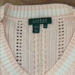 Ralph Lauren 2X Pink/White Sweater